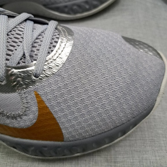 %Nike Renew Elevate Basketball Shoes Size 11.5 Cool Grey Metallic Gold / A 35 main image 5